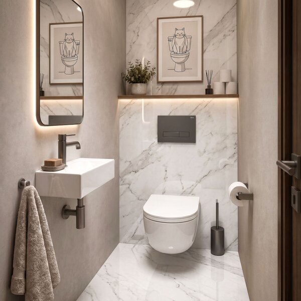 Podometni Set za WC Slim 024N z Gumbom HD Titan