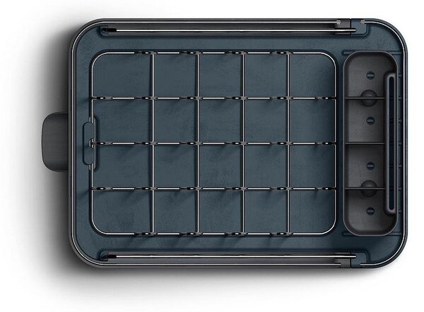 Črn plastičen nastavljiv odcejalnik posode 31x19 cm Extend Slim Steel – Joseph Joseph