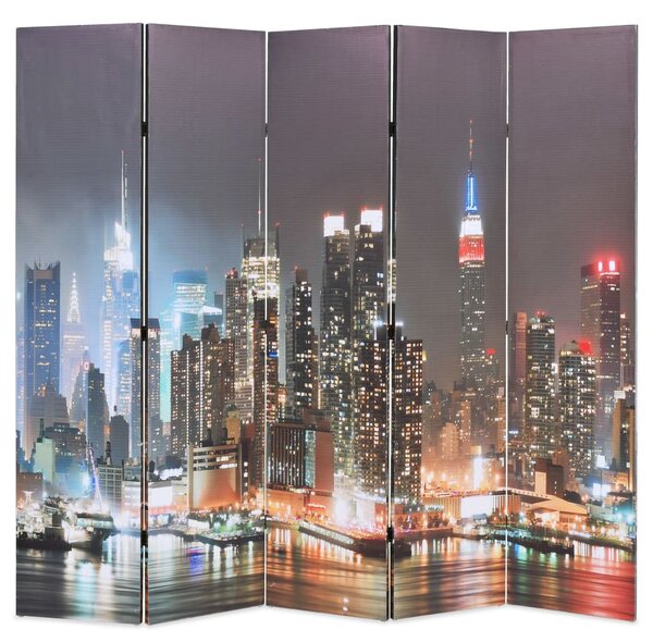 VidaXL Zložljiv paravan 200x170 cm New York ponoči