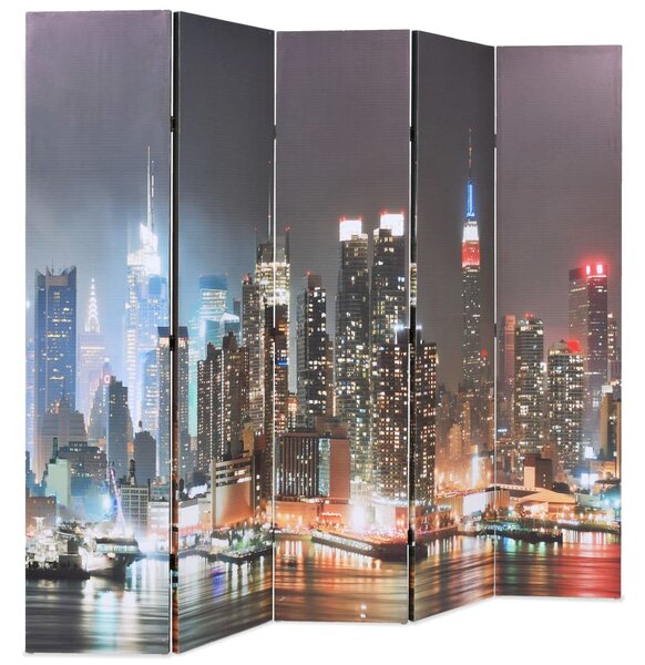 VidaXL Zložljiv paravan 200x170 cm New York ponoči