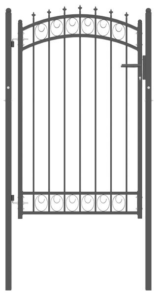 VidaXL Vrata za ograjo s konicami jeklo 100x150 cm črna