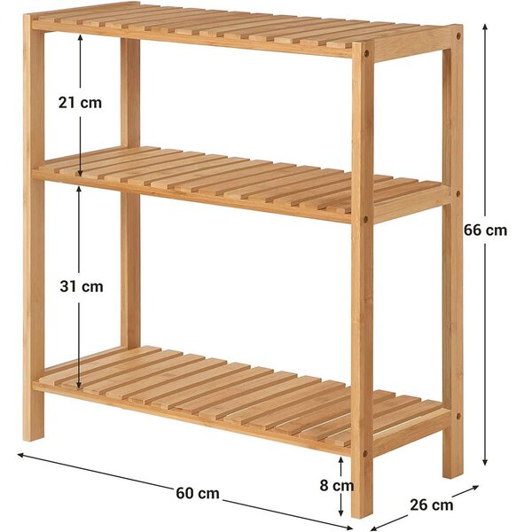 Kopalniška polica iz bambusa, naravna polica za shranjevanje | SONGMICS