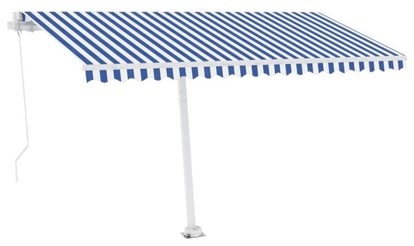 VidaXL Prostostoječa ročno zložljiva tenda 400x300 cm modra/bela