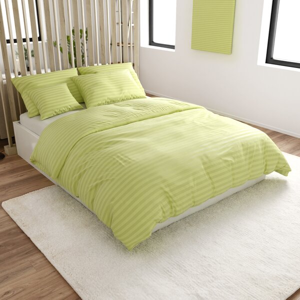 Hotelska posteljnina iz mikrovlaken JASMINE pistacija - črta 2 cm Dimenzije posteljnine: 70 x 90 cm | 140 x 220 cm