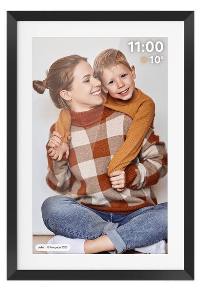 Touch digitalni foto okvir Wi-Fi 10,1" črn APP z LED RGB osvetlitvijo ozadja