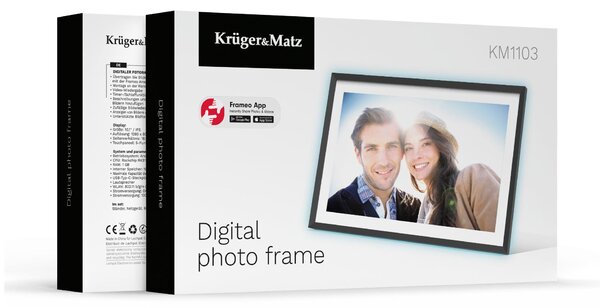 Touch digitalni foto okvir Wi-Fi 10,1" črn APP z LED RGB osvetlitvijo ozadja