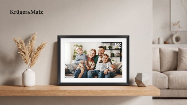 Touch digitalni foto okvir Wi-Fi 10,1" črn APP z LED RGB osvetlitvijo ozadja