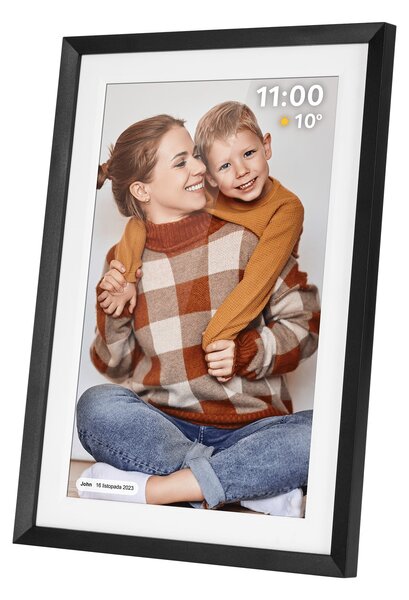 Touch digitalni foto okvir Wi-Fi 10,1" črn APP z LED RGB osvetlitvijo ozadja