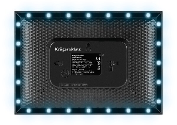 Touch digitalni foto okvir Wi-Fi 10,1" črn APP z LED RGB osvetlitvijo ozadja