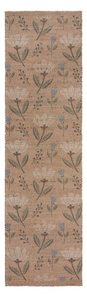 Ročno tkan tekač iz mešanice jute v naravni barvi 60x230 cm Arriana – Flair Rugs