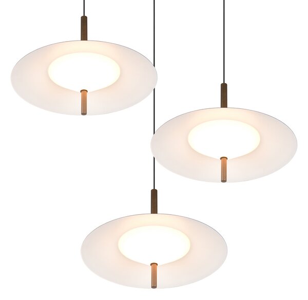 Trio Lighting LED-visoka svetilka Amalo v platinasti barvi, premer 67 cm, kovina, CCT,, zatemnjen, Kovinska, Dnevna soba / jedilnica, Kovina, Sodobni