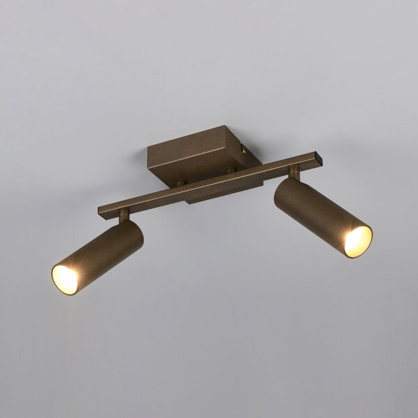 Trio Lighting Stropni reflektor Dara, dolžina 28 cm, platinaste barve, kovinski, z 2 krili., Kovinska, Dnevna soba / jedilnica, Kovina, Sodobni