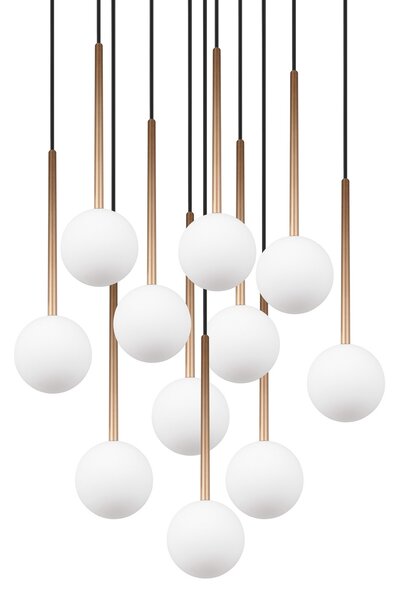 Trio Lighting Visoka svetilka Firano, zlata barva, Ø 66 cm, kovina, 11-kraka., Zlata / medeninasta, Dnevna soba / jedilnica, Kovina, Sodobni