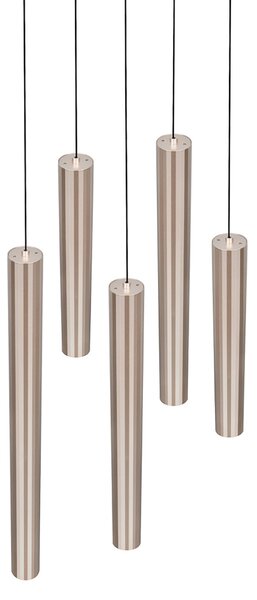 Trio Lighting LED-visoka svetilka Arimato, Ø 35 cm, krem barve, kovina, CCT, Bež, Dnevna soba / jedilnica, Kovina, Sodobni
