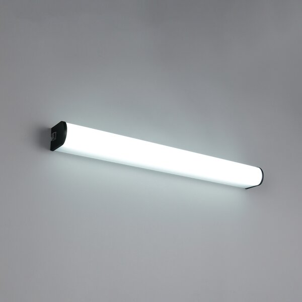 Trio Lighting LED-stenna svetilka Giacomo, širina 60 cm, črna, kovina, IP44, Črna, Kopalnica, Kovina, Sodobni