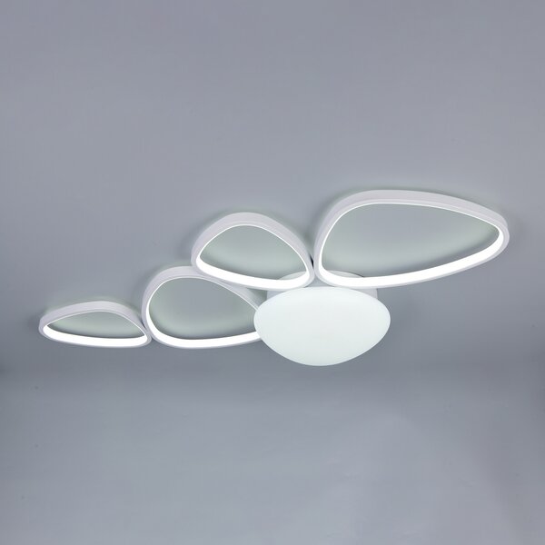 Trio Lighting LED-stropna svetilka Amelio, bela, 102 cm, CCT, daljinski upravljalnik, zatemnjen, Bela, Dnevna soba / jedilnica, Plastika, Sodobni