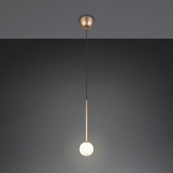 Trio Lighting Visoka svetilka Firano, zlata, Ø 12 cm, kovina, Zlata / medeninasta, Dnevna soba / jedilnica, Kovina, Sodobni