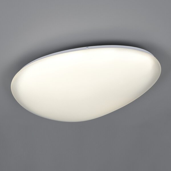 Trio Lighting LED-stropna svetilka Ozera, dolžina 55 cm, bela, plastika, CCT, zatemnjen, Bela, Dnevna soba / jedilnica, Plastika, Sodobni