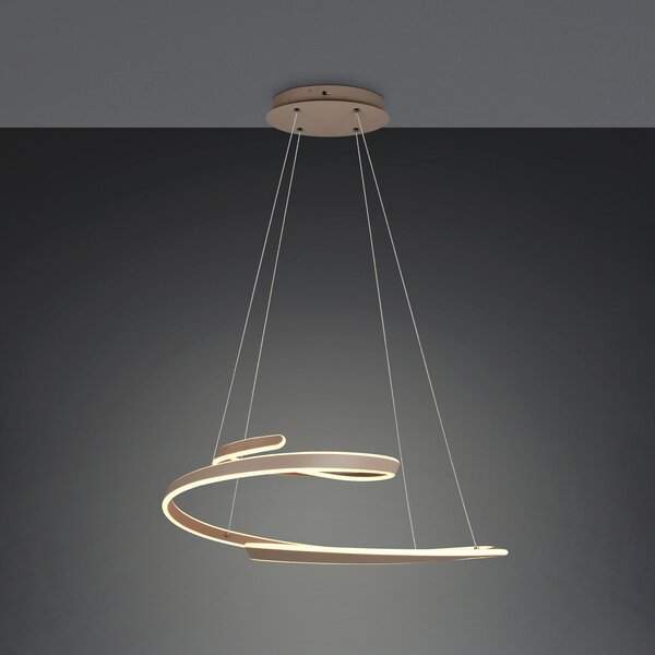 Trio Lighting LED-visoka svetilka Arlington, bež barva, dolžina 80 cm, kovina, CCT, zatemnjen, Bež, Dnevna soba / jedilnica, Kovina, Sodobni