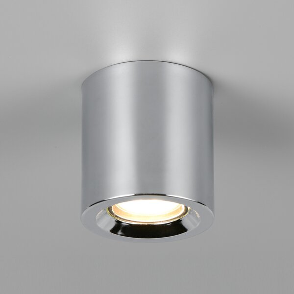 Trio Lighting Stropna svetilka Biscotto, kromirana, Ø 9,5 cm, kovina, IP44, Krom, Dnevna soba / jedilnica, Kovina, Sodobni