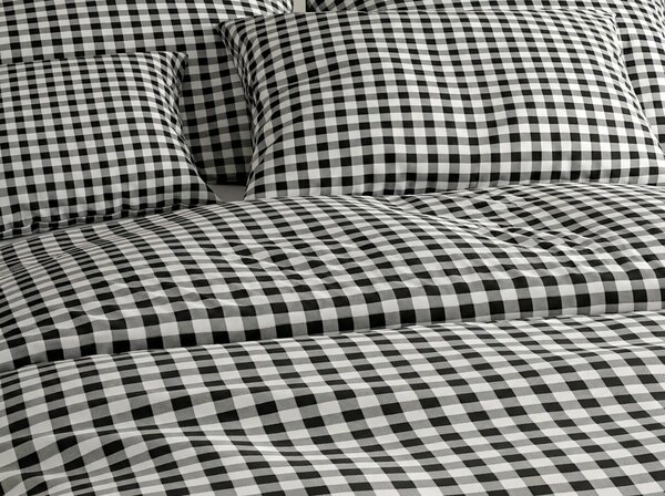 Bombažna posteljnina NORDIC CHECK temno siva Dimenzije posteljnine: 70 x 90 cm | 140 x 200 cm