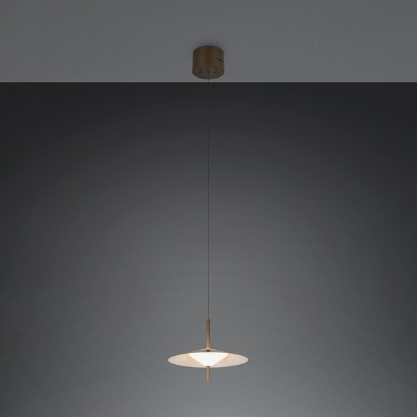 Trio Lighting LED-visoka svetilka Amalo, platinasta barva, Ø 30 cm, kovina, CCT, zatemnjen, Kovinska, Dnevna soba / jedilnica, Kovina, Sodobni