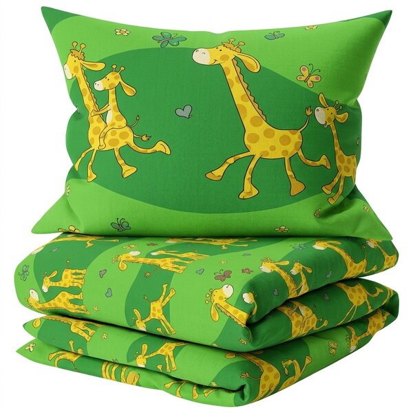 Bombažna posteljnina GIRAFFE zelena