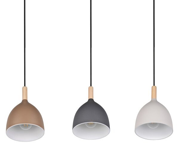 Trio Lighting Obesna svetilka Jerano, dolžina 90 cm, večbarvna, kovinska, s tremi krili., zatemnjen, Večbarvna, Dnevna soba / jedilnica, Kovina, Sodobni