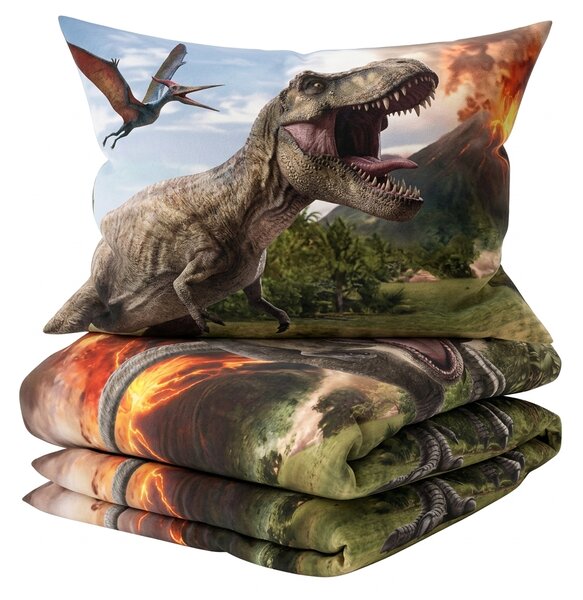 Otroška bombažna posteljnina JURASSIC WORLD VOLCANO, pisana Dimenzije posteljnine: 70 x 90 cm | 140 x 200 cm