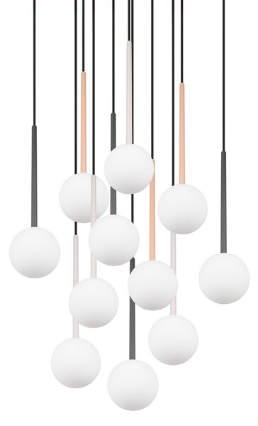 Trio Lighting Visoka svetilka Firano, večbarvna, Ø 66 cm, kovina, 11-kraka., Večbarvna, Dnevna soba / jedilnica, Kovina, Sodobni