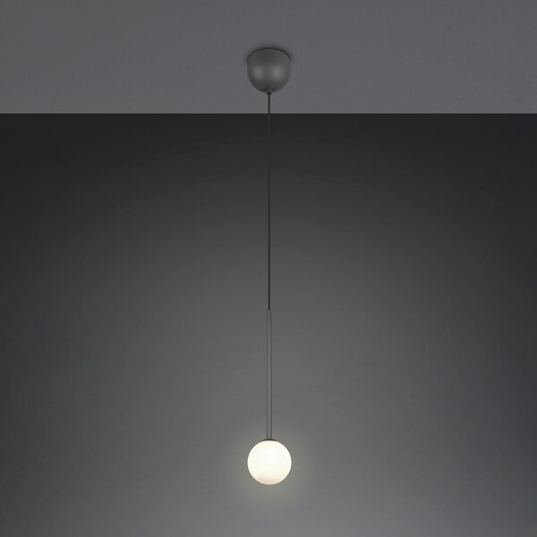 Trio Lighting Visoka svetilka Firano, antracitna, Ø 12 cm, kovina, Črna, Dnevna soba / jedilnica, Kovina, Sodobni