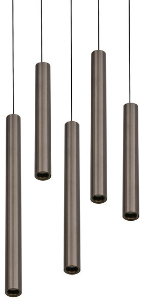 Trio Lighting LED-visoka svetilka Arimato, Ø 35 cm, platinasta barva, kovina, CCT, Kovinska, Dnevna soba / jedilnica, Kovina, Sodobni