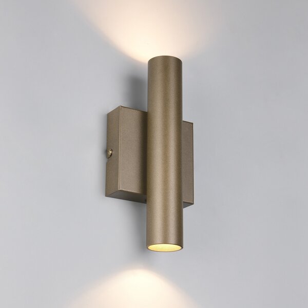 Trio Lighting Stenska svetilka Dara, višina 22 cm, platinasta barva, kovina, 2-kraka., Kovinska, Dnevna soba / jedilnica, Kovina, Sodobni