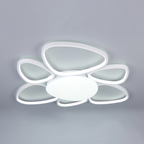 Trio Lighting LED-stropna svetilka Amelio, bela, 85 cm, CCT, daljinski upravljalnik, zatemnjen, Bela, Dnevna soba / jedilnica, Plastika, Sodobni