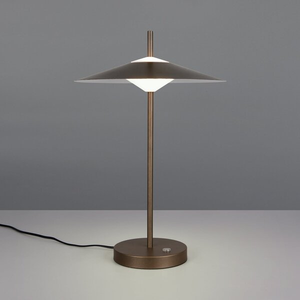 Trio Lighting LED namizna svetilka Amalo v platinasti barvi, višina 46 cm, kovina, CCT, zatemnjen, Kovinska, Dnevna soba / jedilnica, Kovina, Sodobni