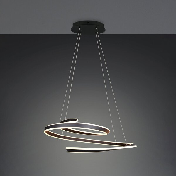 Trio Lighting LED-visoka svetilka Arlington, črna mat, dolžina 80 cm, kovina, CCT, zatemnjen, Črna, Dnevna soba / jedilnica, Kovina, Sodobni