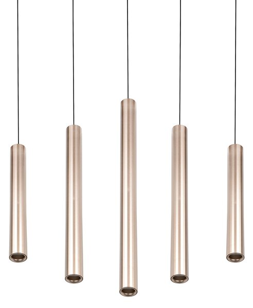 Trio Lighting LED-visoka svetilka Arimato, dolžina 94 cm, kremasta kovina CCT, Bež, Dnevna soba / jedilnica, Kovina, Sodobni