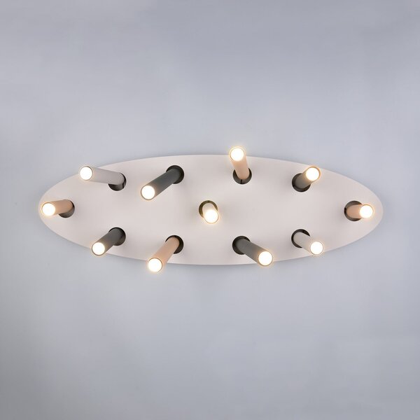 Trio Lighting Stropna svetilka Terloa, pisana, dolžina 110 cm, kovinska, z 11 kraki., Večbarvna, Dnevna soba / jedilnica, Kovina, Sodobni