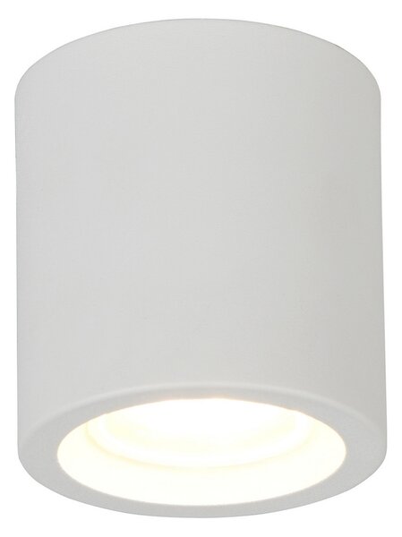 Trio Lighting Stropna svetilka Biscotto, bela mat, Ø 9,5 cm, kovina, IP44, Bela, Dnevna soba / jedilnica, Kovina, Sodobni