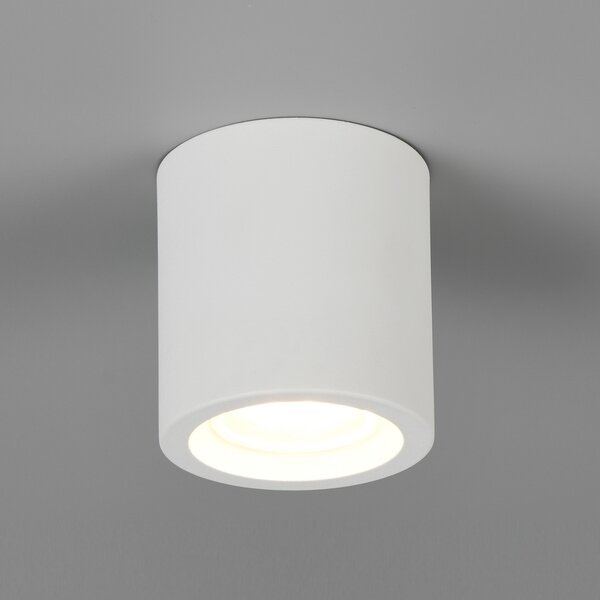 Trio Lighting Stropna svetilka Biscotto, bela mat, Ø 9,5 cm, kovina, IP44, Bela, Dnevna soba / jedilnica, Kovina, Sodobni