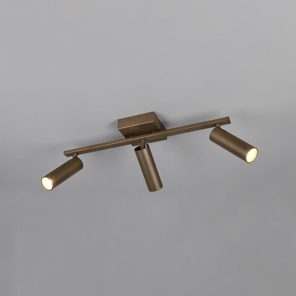 Trio Lighting Stropni reflektor Dara, dolžina 46 cm, platinasto obarvan kovinski, 3-kraki., Kovinska, Dnevna soba / jedilnica, Kovina, Sodobni