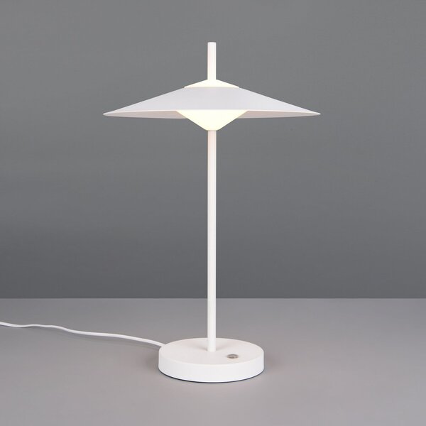 Trio Lighting LED namizna svetilka Amalo, mat bela, višina 46 cm, kovina, CCT, zatemnjen, Bela, Dnevna soba / jedilnica, Kovina, Sodobni