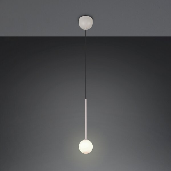 Trio Lighting Visoka svetilka Firano, siva, Ø 12 cm, kovina, Siva, Dnevna soba / jedilnica, Kovina, Sodobni