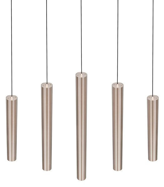 Trio Lighting LED-visoka svetilka Arimato, dolžina 94 cm, kremasta kovina CCT, Bež, Dnevna soba / jedilnica, Kovina, Sodobni