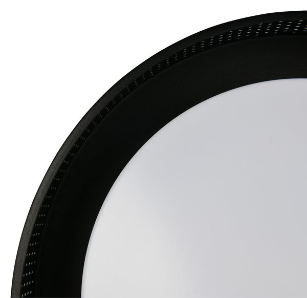 Trio Lighting LED-stropna svetilka Filippo, črna mat, Ø 33 cm, kovina, CCT, IP44, zatemnjen, Črna, Kopalnica, Kovina, Sodobni