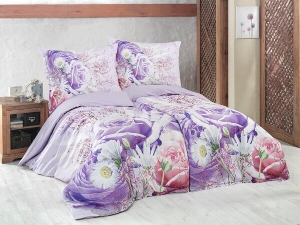 BOMBAŽNA POSTELJNINA 3D FLOWERS, Standardni enojni posteljni komplet vključuje 1x 140x200 + 1x 70x90