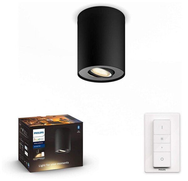 Philips 56330/30/P6 - LED Zatemnitvena svetilka Hue PILLAR 1xGU10/5W/230V + Daljinski upravljalnik