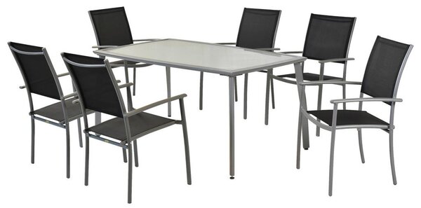 VRTNI SET aluminij srebrne barve črna, srebrne barve