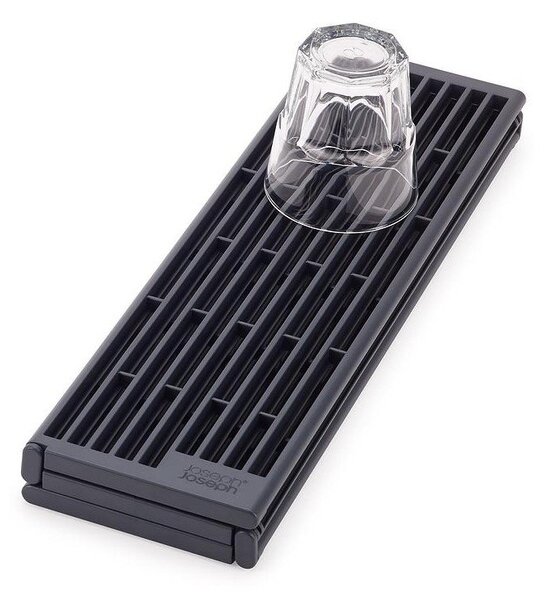 Siv plastičen nastavljiv odcejalnik za pomivalno korito 43x13 cm Platform – Joseph Joseph