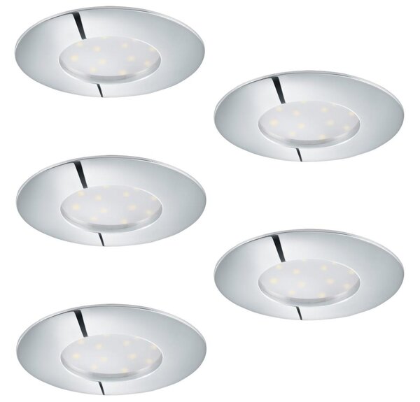 SET 5x LED Zatemnitvena vgradna svetilka 1xLED/4,5W/230V sijajni krom